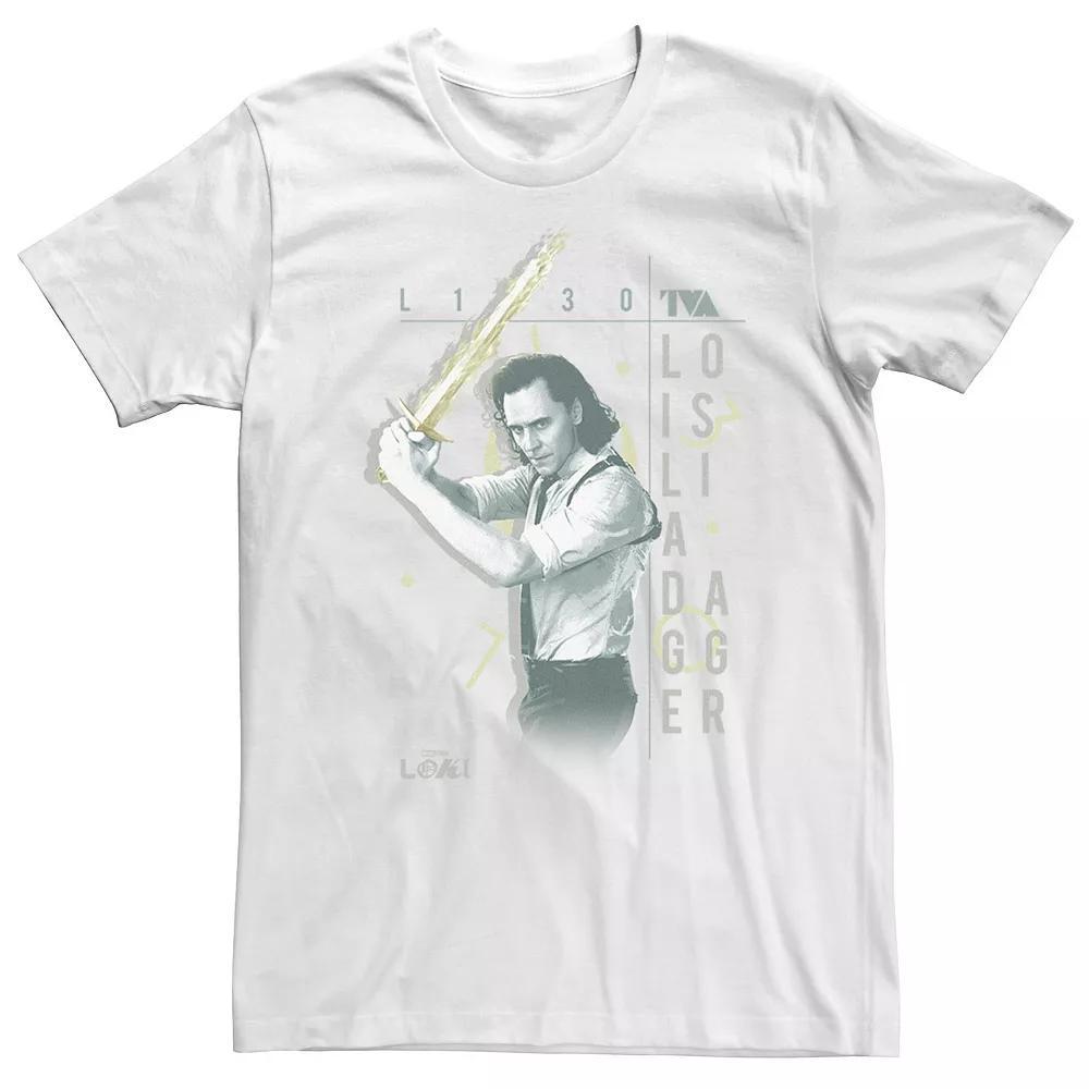 Big & Tall Marvel Loki Battle Pose Portrait Tee, Men's, Size: 4XL, White Product Image
