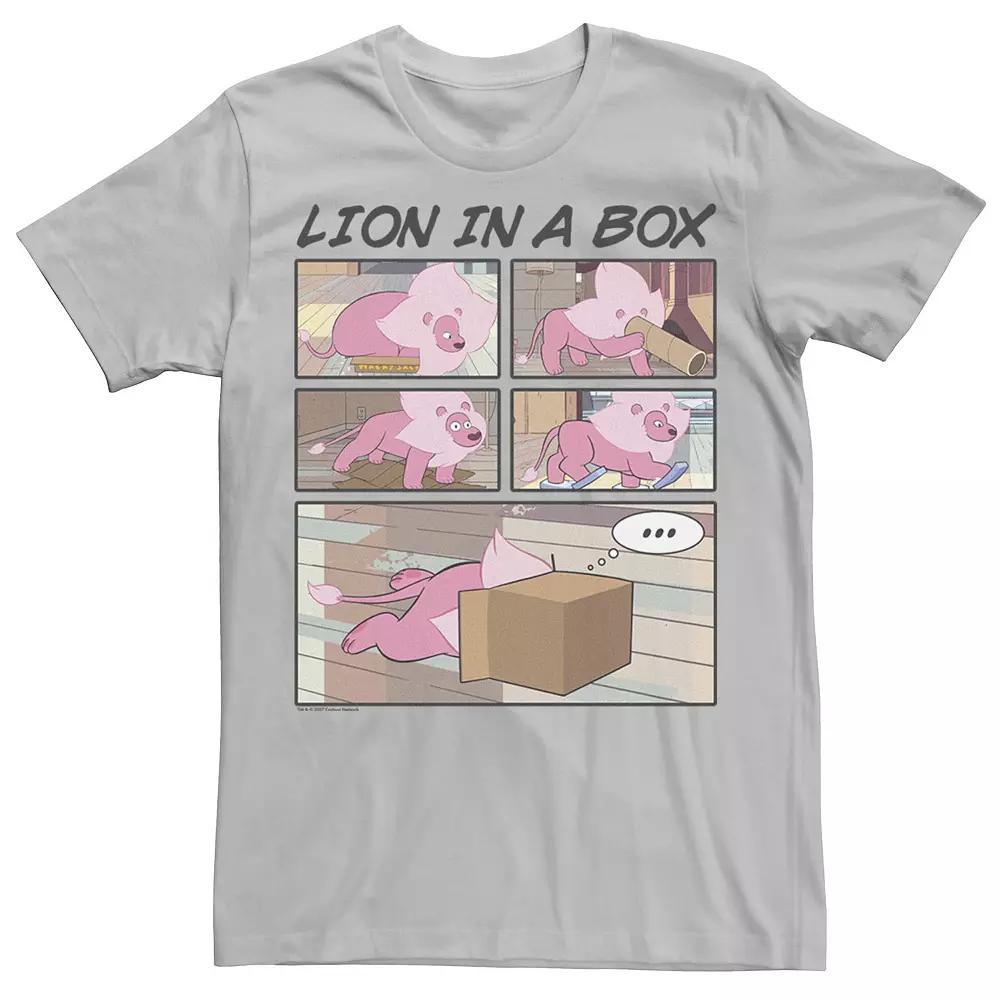 Men's Cartoon Network Steven Universe Lion In A Box Comic Strip Tee, Size: Medium, Royal Grey Product Image