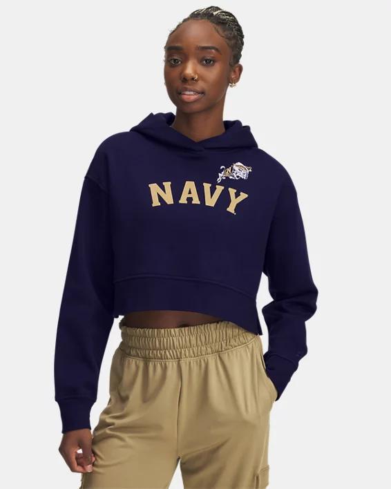 UA Rival Fleece Collegiate Womens Cropped Hoodie Product Image