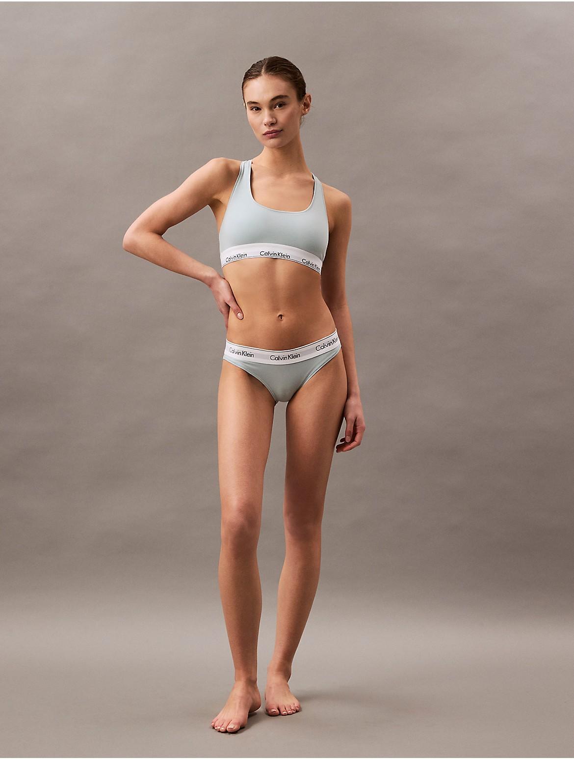 Calvin Klein Womens Icon Cotton Modal Unlined Bralette - Grey Product Image