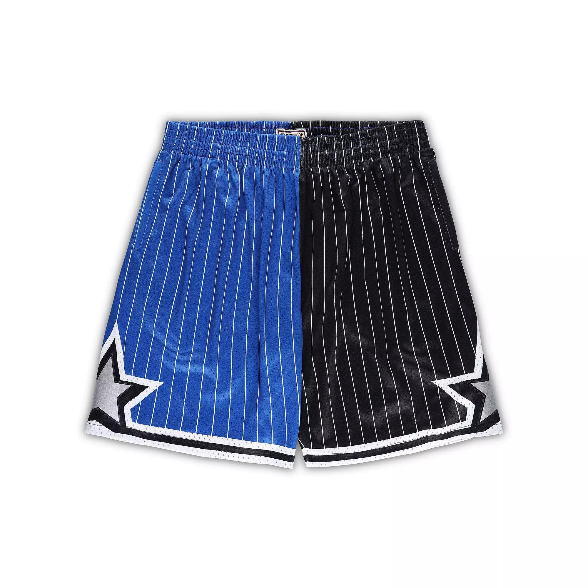 Men's Mitchell & Ness Blue/Black Orlando Magic Big & Tall Hardwood Classics Split Swingman Shorts, Size: 2XB, Mag Blue Product Image