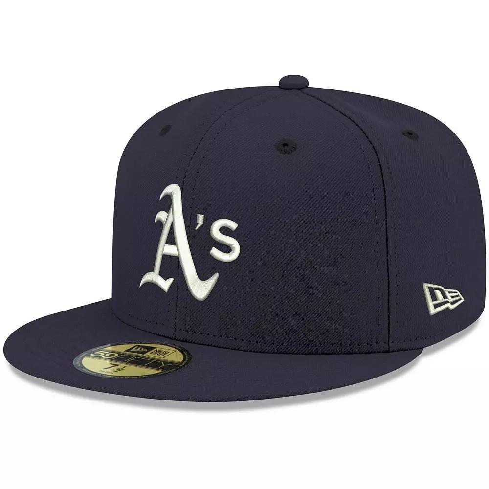 Men's New Era Navy Oakland Athletics White Logo 59FIFTY Fitted Hat, Size: 7 7/8, Blue Product Image