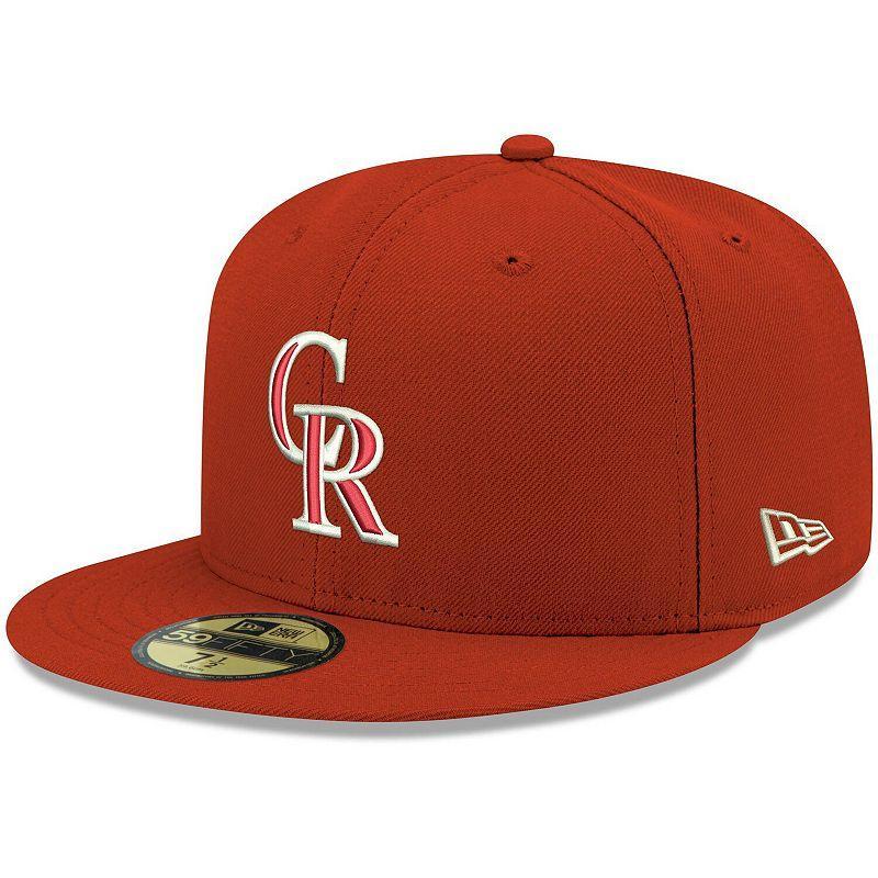 Men's New Era Navy Cincinnati Reds Logo White 59FIFTY Fitted Hat, Size: 7 1/8, Red Blue Product Image