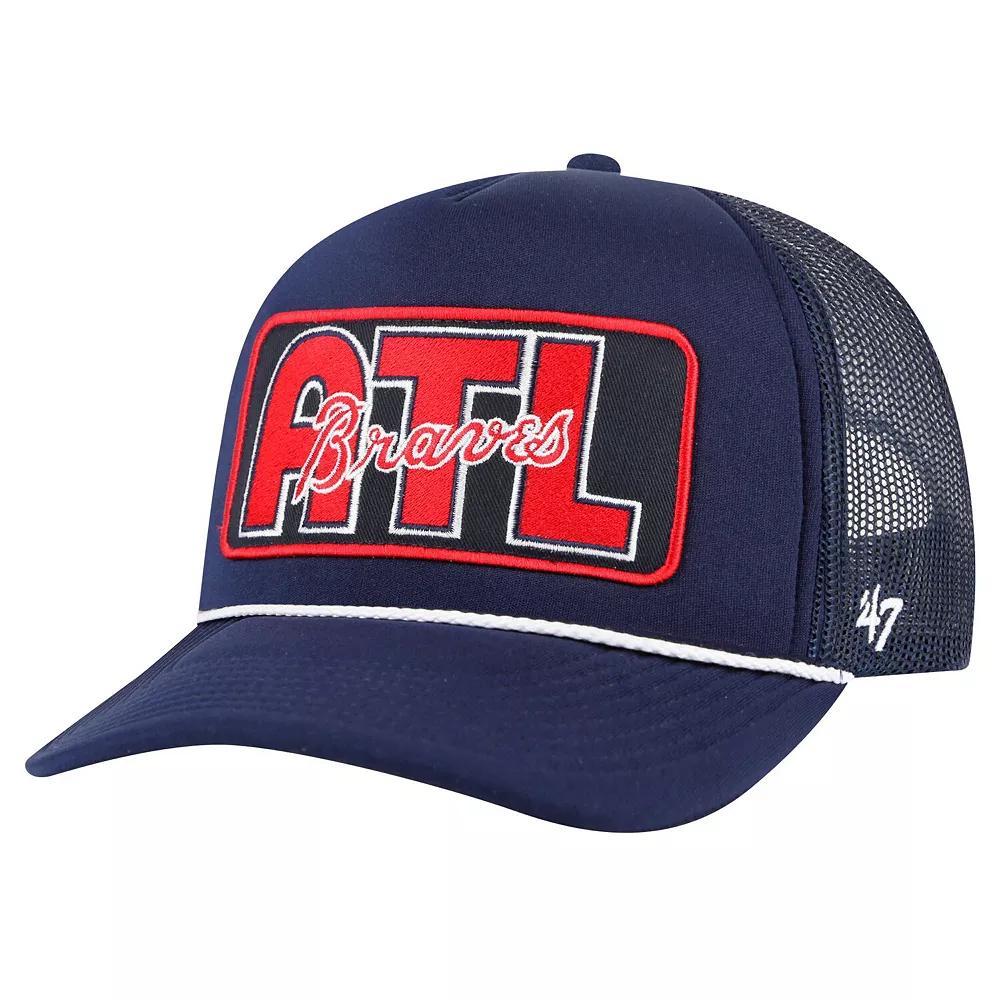 Mens 47 Atlanta Braves Local Patch Foam Front Trucker Adjustable Hat, Blue Product Image