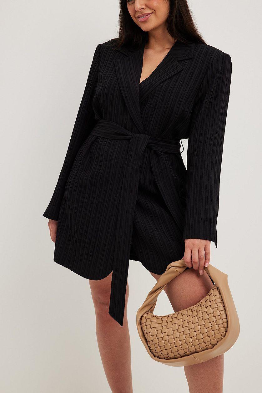 Twisted Handle Woven Handbag Product Image