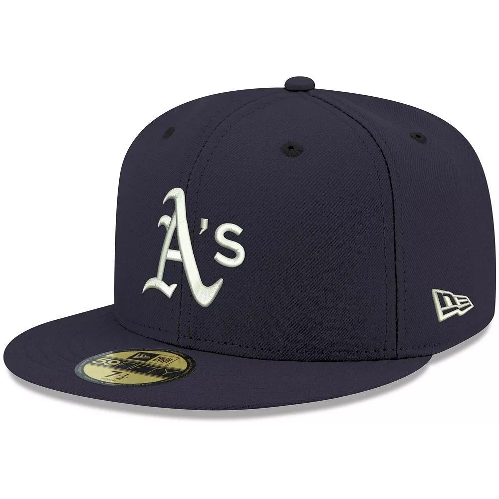 Men's New Era Navy Oakland Athletics White Logo 59FIFTY Fitted Hat, Size: 7 7/8, Blue Product Image