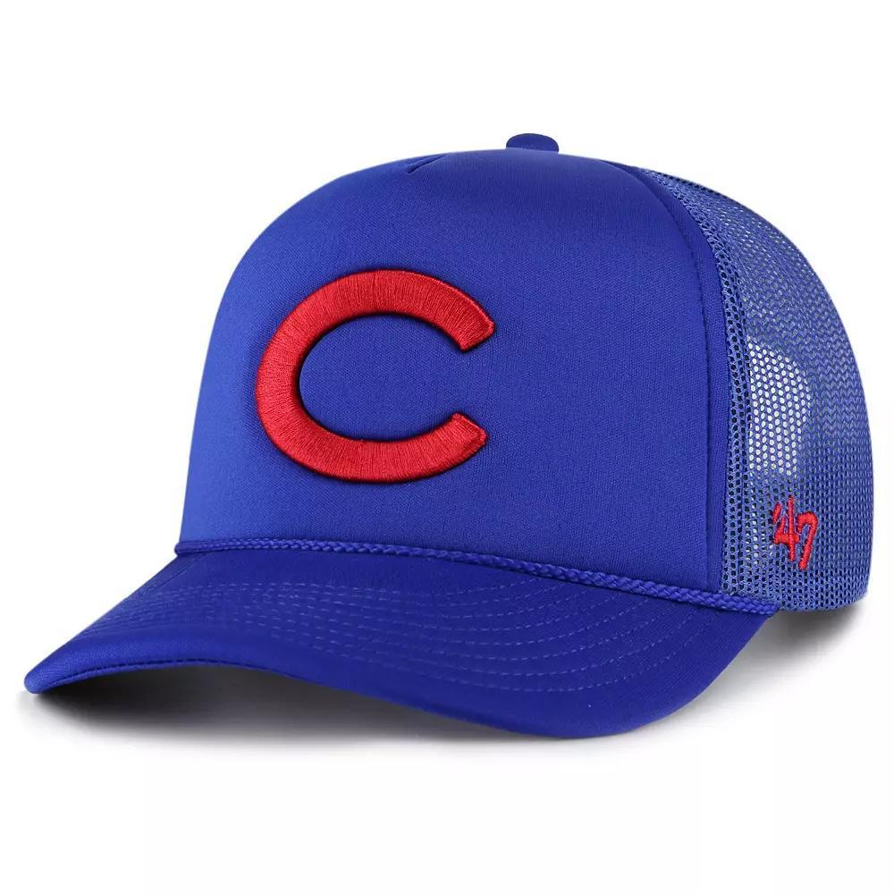 Men's '47 Royal Chicago Cubs Foam Logo Trucker Snapback Hat, Blue Product Image