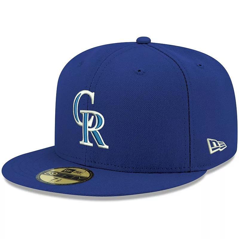 Men's New Era Navy Cincinnati Reds Logo White 59FIFTY Fitted Hat, Size: 7 1/8, Red Blue Product Image