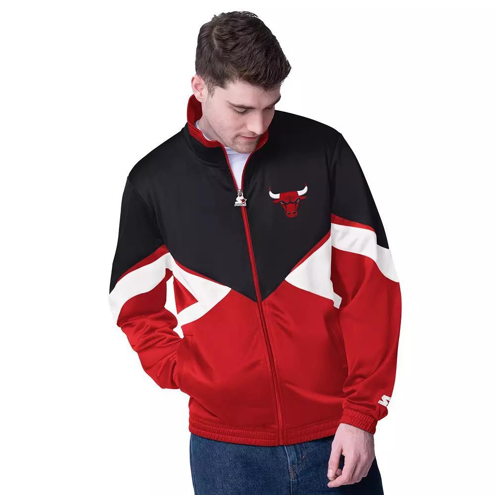 Men's Starter Black/Blue Orlando Magic Rush Applique Full-Zip Track Jacket, Size: XL, Mag Black Product Image