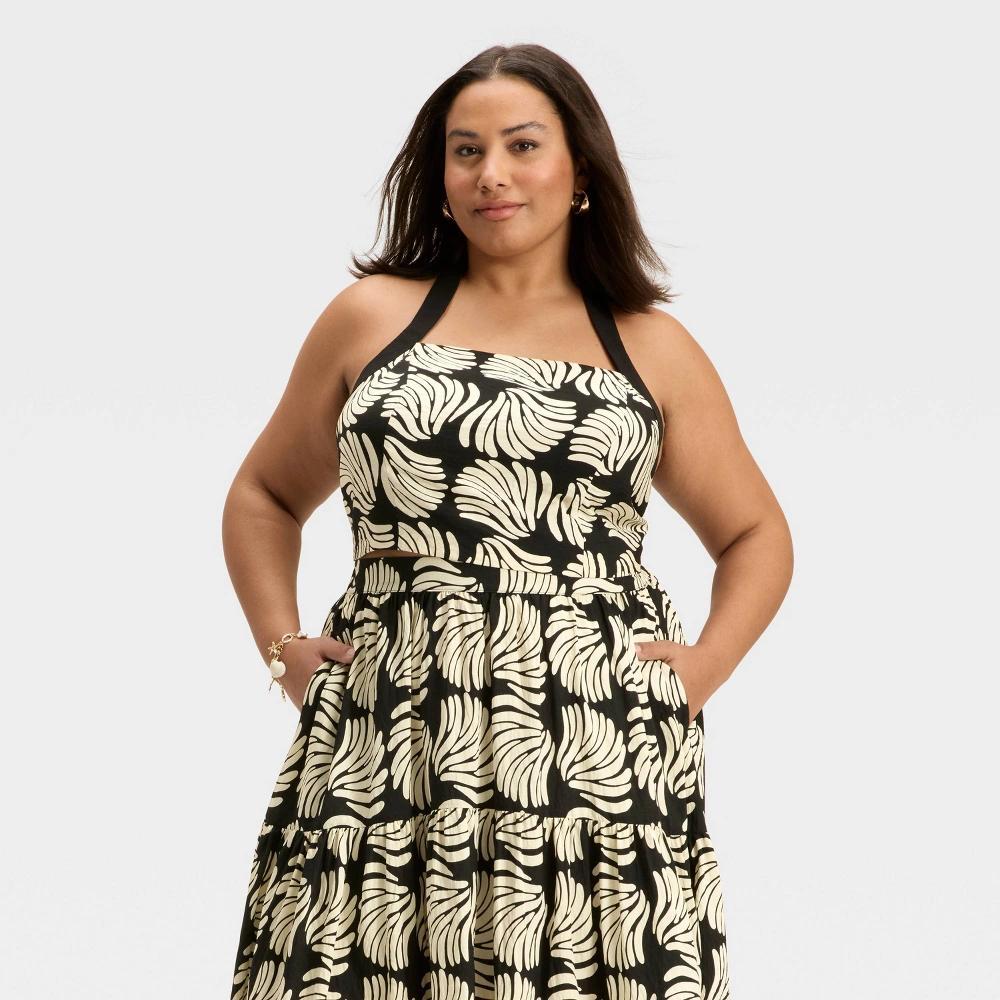 Women's Tank Top - A New Day™ Black/Cream Shell Product Image