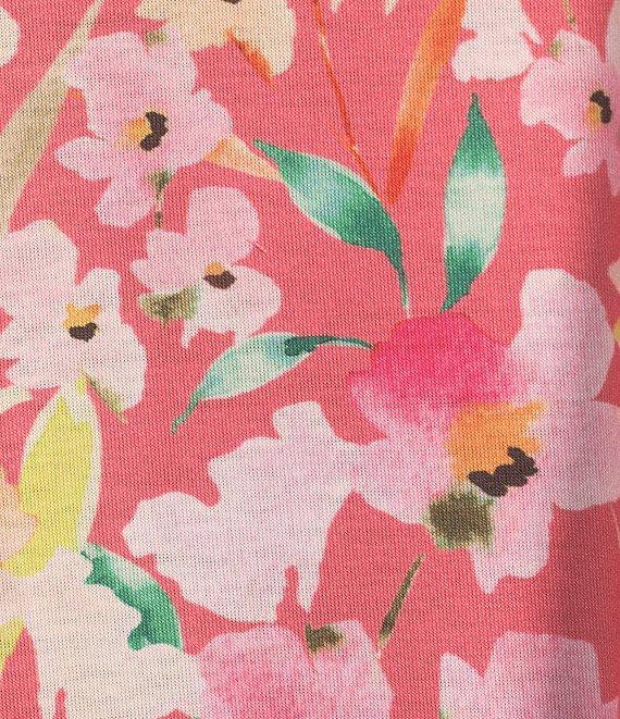 Allison Daley Living Floral Print 3/4 Sleeve Criss Cross V-Neck Knit Top Product Image