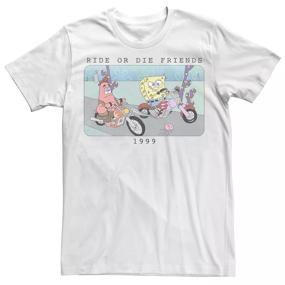 Mens Nickelodeon SpongeBob SquarePants Ride Or Die Friends 1999 Portrait Graphic Tee Product Image