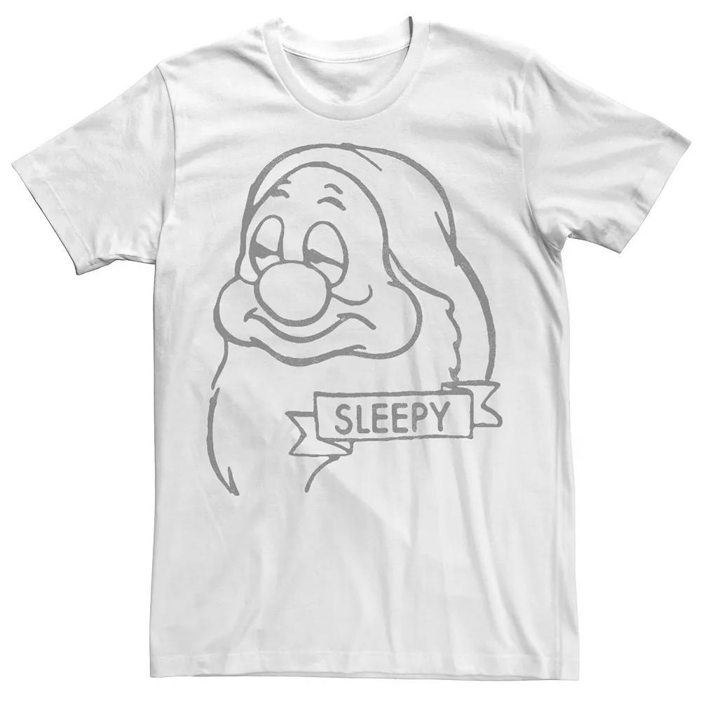 Big & Tall Disney Snow White Sleepy Line Art Big Face Tee, Men's, Size: 3XL Product Image
