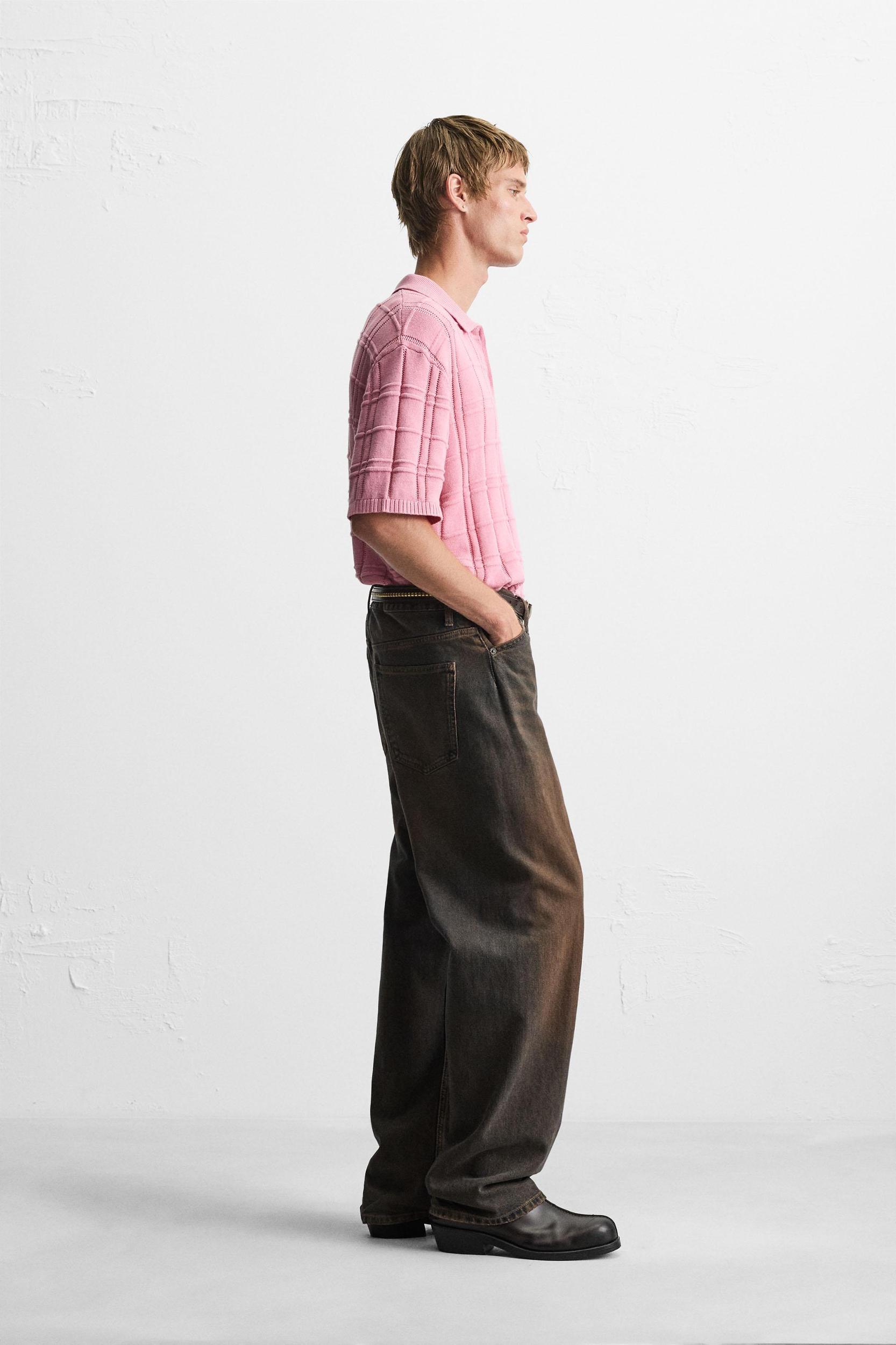 CHECKERED JACQUARD KNIT POLO SHIRT Product Image