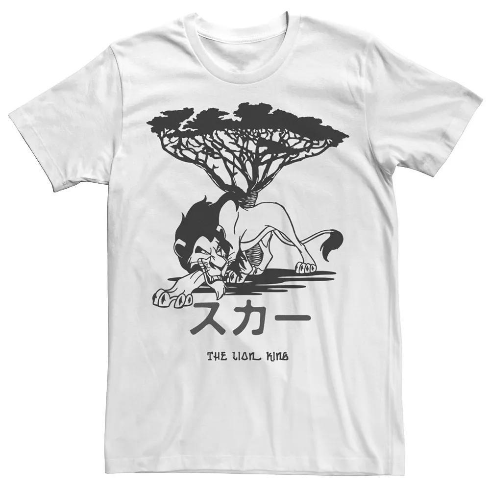Disney's The Lion King Scar Kanji Sketch Logo Men's Tee, Size: Medium, White Product Image