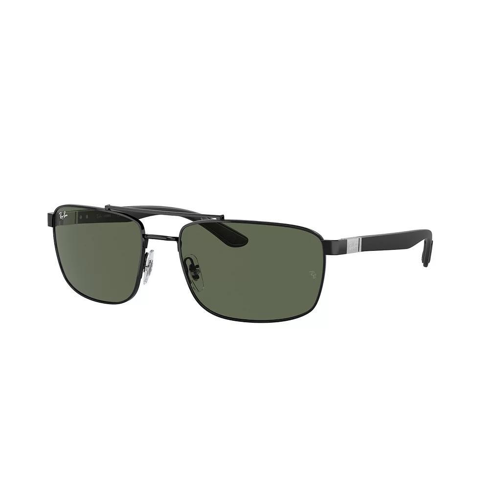 Men's Ray-Ban RB3737 60mm Polarized Rectangle Sunglasses, Black Product Image