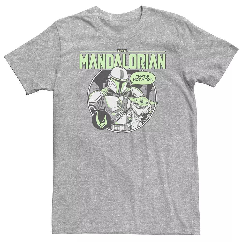 Big & Tall Star Wars: The Mandalorian The Child That's Not A Toy Neon Tee, Men's, Size: Large Tall, Athletic Grey Product Image