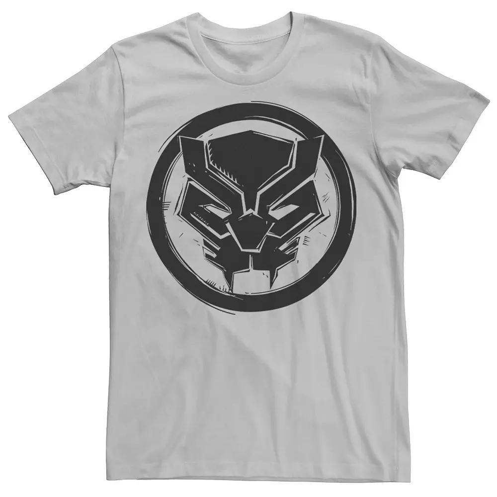 Men's Marvel Black Panther Woodcut Symbol Tee, Size: XXL, Silver Product Image