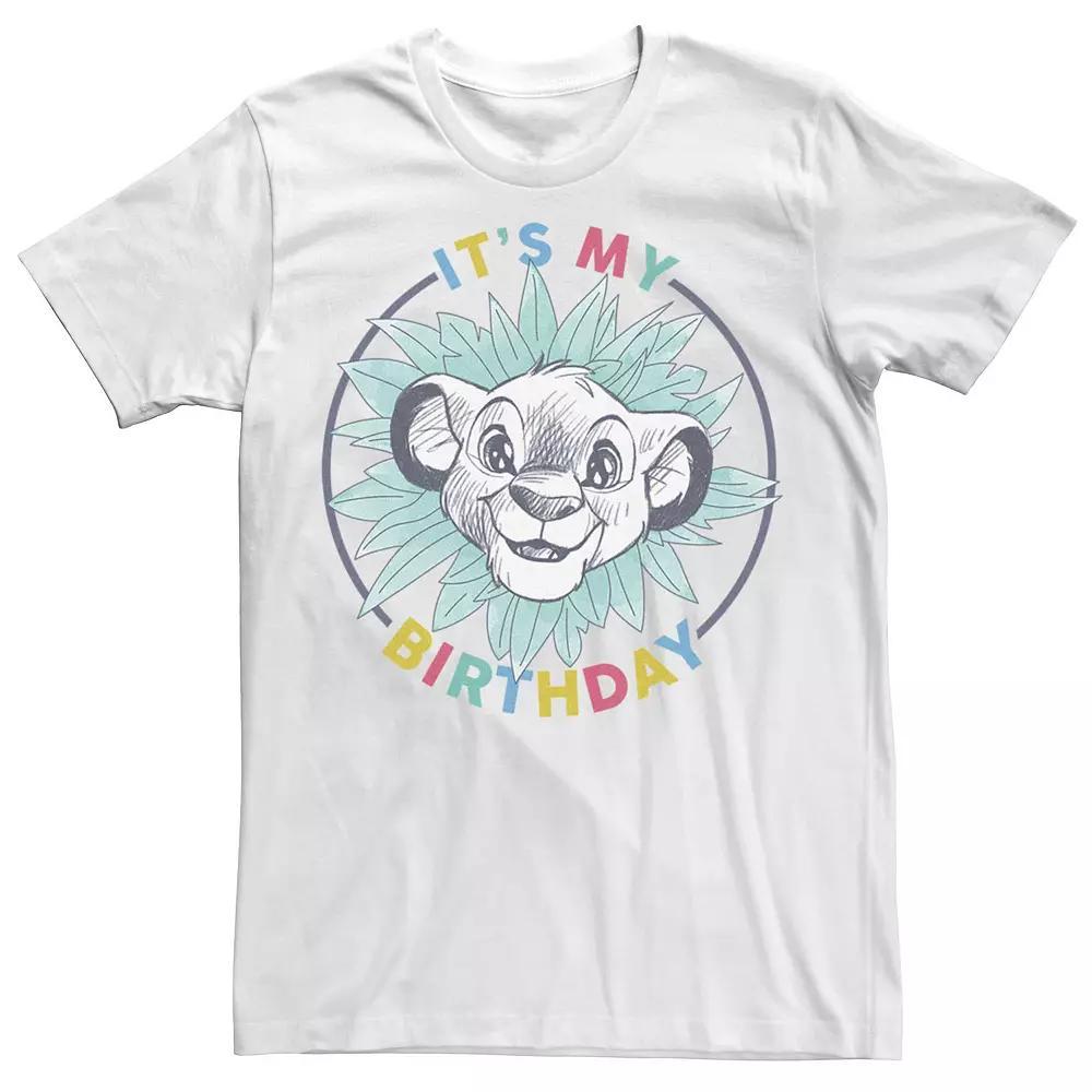 Disney's The Lion King Men's It's My Birthday Simba Tee, Size: XL, White Product Image