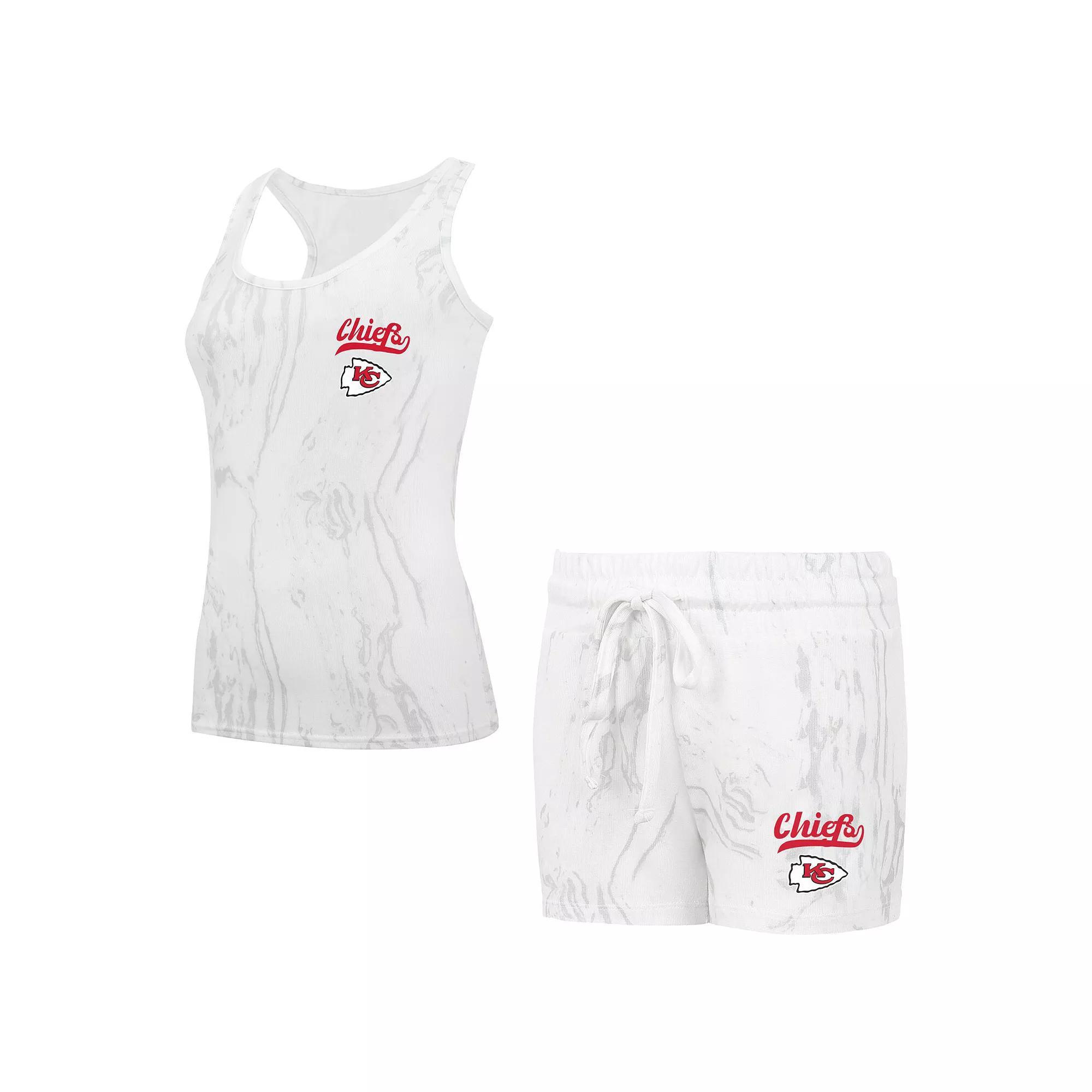 Women's Concepts Sport White Kansas City Chiefs Plus Size Quartz Tank Top & Shorts Set, Size: 1XL Product Image