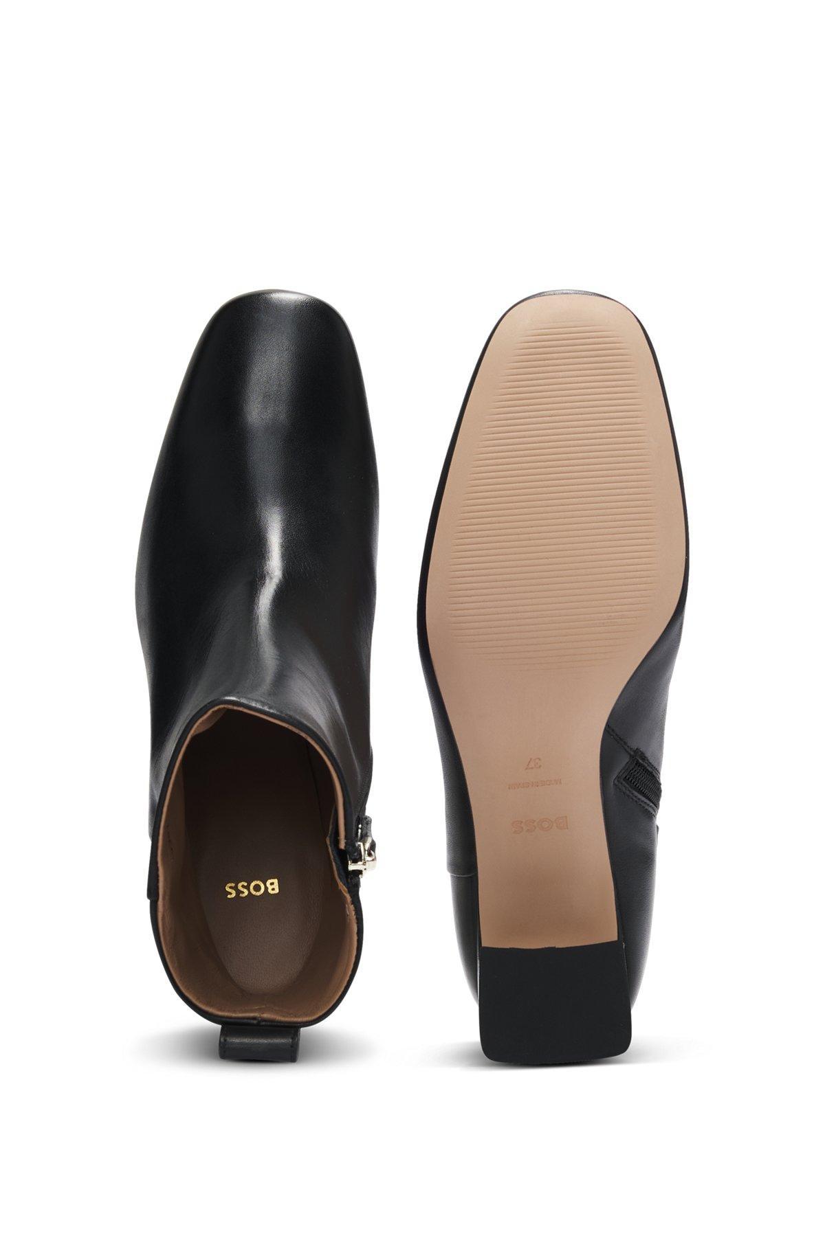 Nappa-leather ankle boots with Double B monogram Product Image
