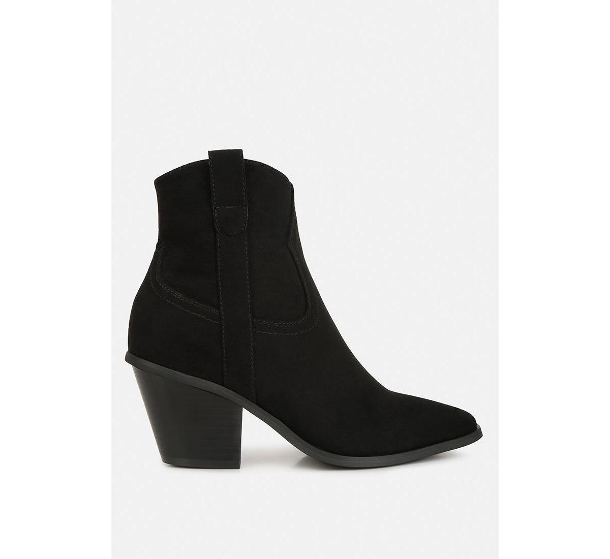London Rag Elettra Women's Cowboy Ankle Boots, Size: 6, Black Product Image