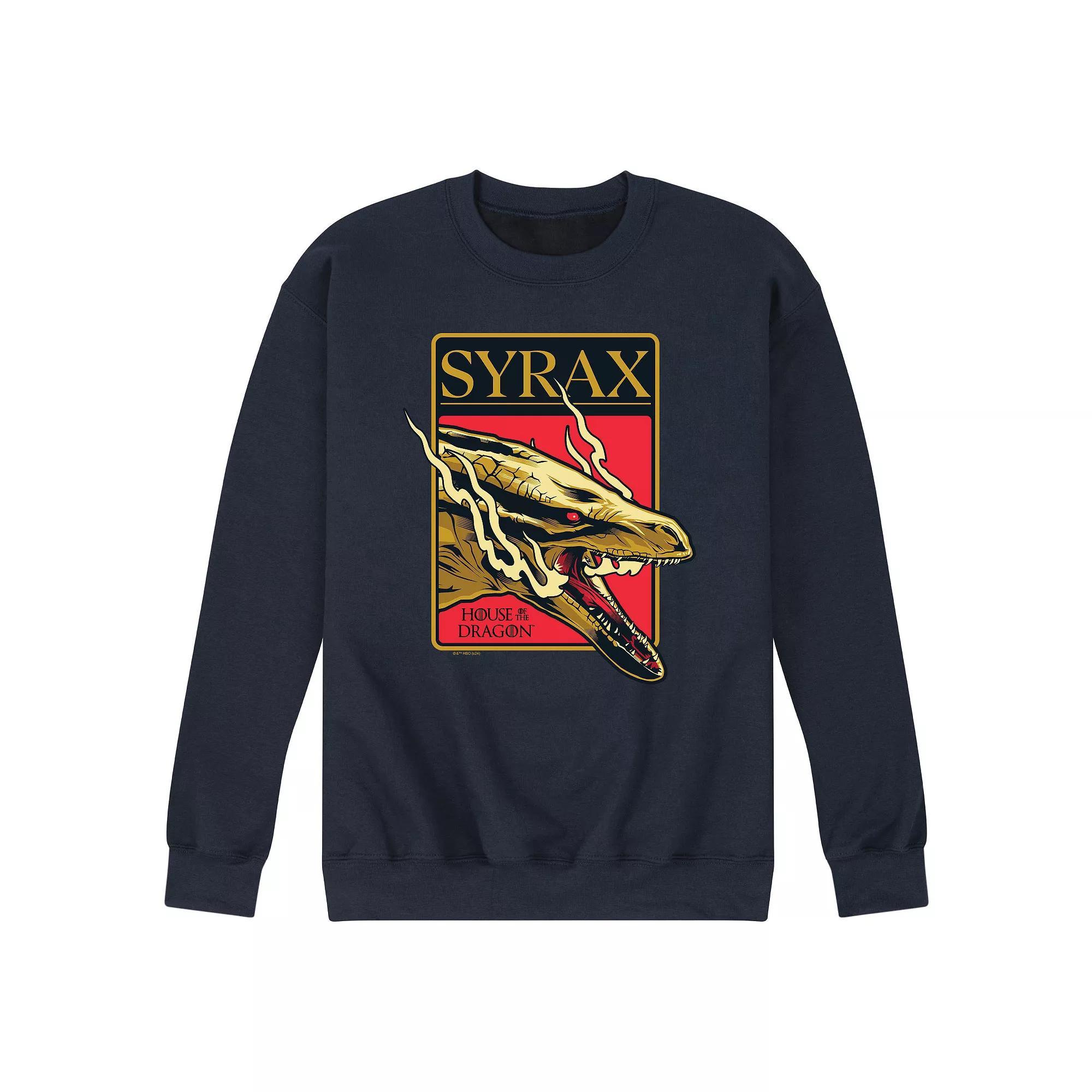 Mens House Of Dragon Syrax Badge Fleece Sweatshirt Blue Product Image