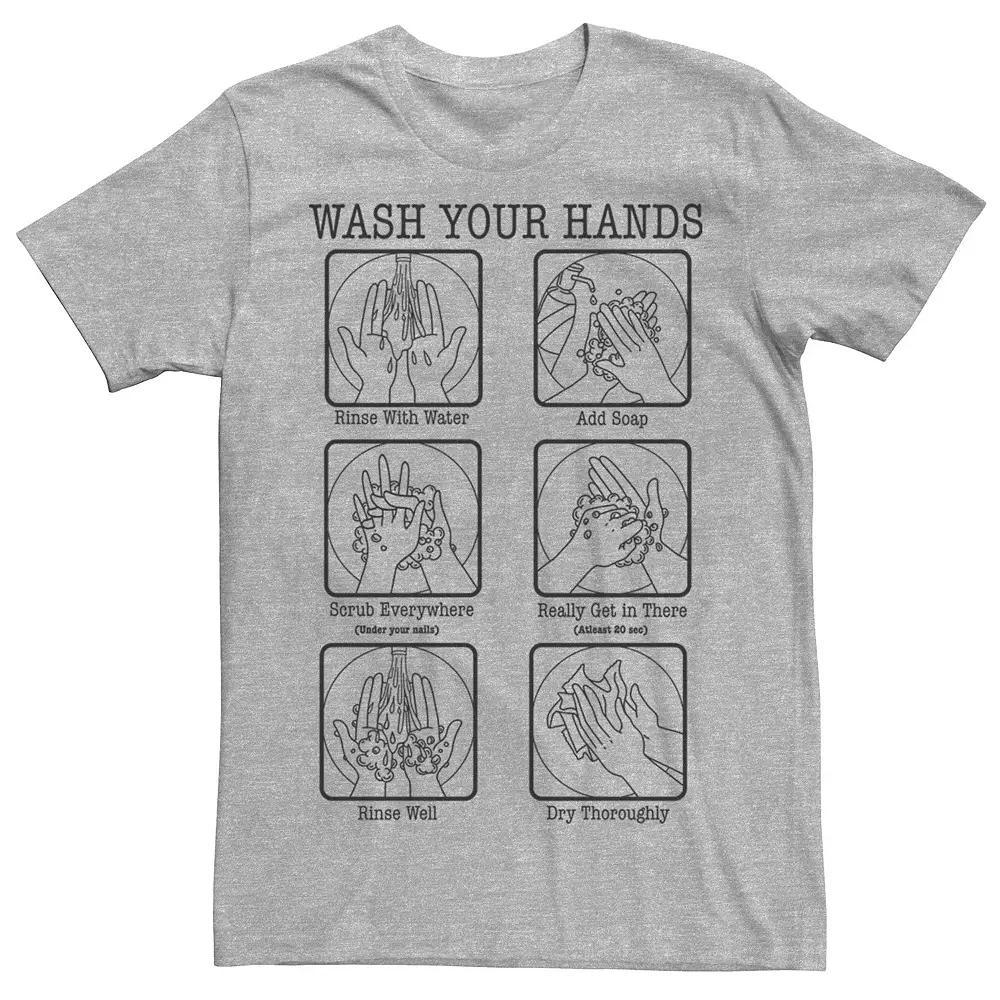 Men's Wash Your Hands Tee, Size: Large, Athletic Grey Product Image