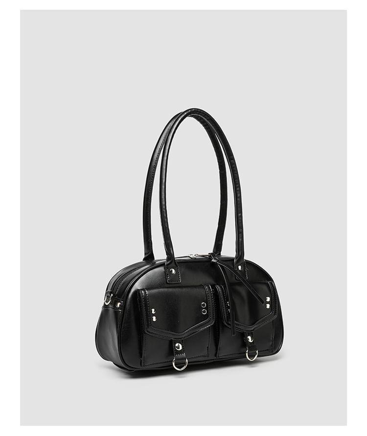 Faux Leather Buckled Pocketed Shoulder Bag Product Image