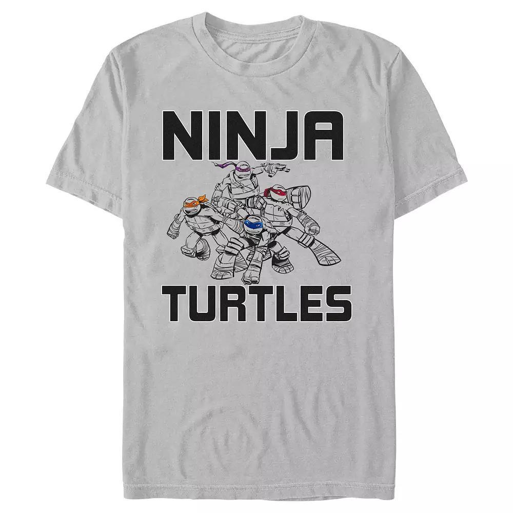 Men's Teenage Mutant Ninja Turtles Sketches Graphic Tee, Size: Small, Silver Product Image