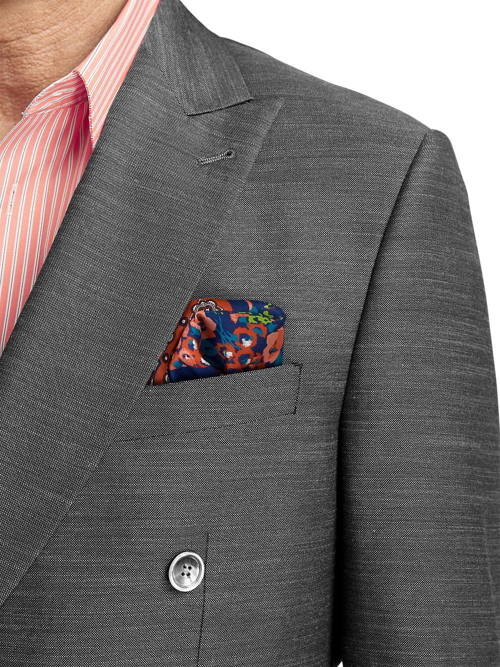 Performance Blend Double Breasted Peak Lapel Suit Jacket - Charcoal Product Image