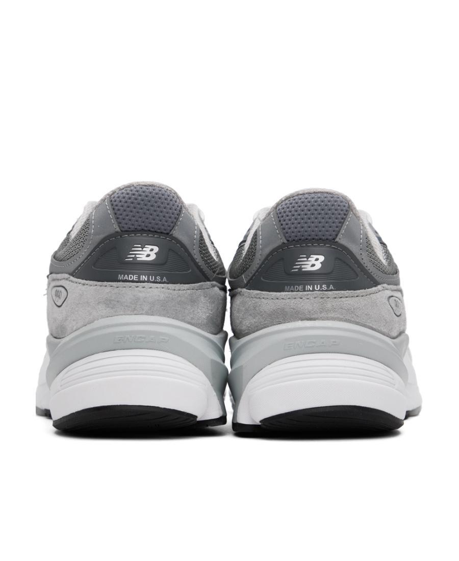 NEW BALANCE Grey Low Top Sneakers With Logo Detail In Suede And Tech Fabric Man Product Image