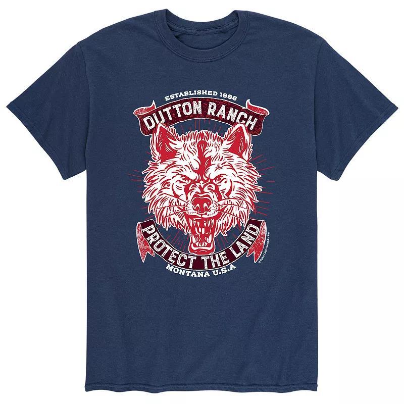 Mens Yellowstone Wolf Protect Tee Blue Product Image