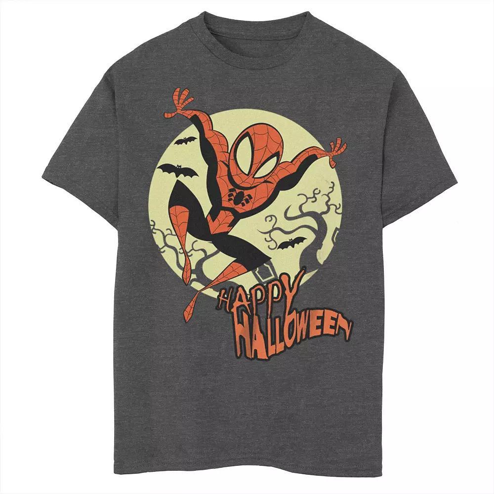 Boys 4-7 Spider-Man Happy Halloween Jumping Graphic Tee, Boy's, Grey Heather Product Image