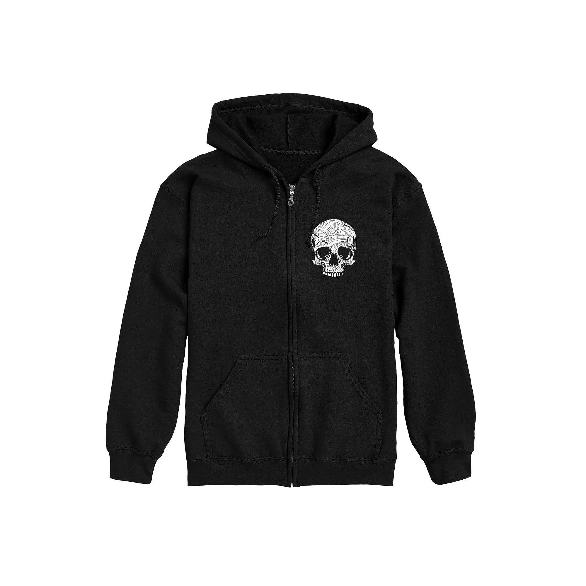 Mens Road Map Skull Zip Hoodie Product Image