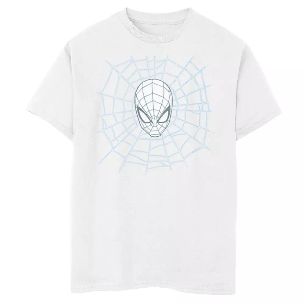 Boys 8-20 Marvel Spider-Man Face Web Logo Orange Tonal Graphic Tee, Boy's, Size: XS, Black Product Image