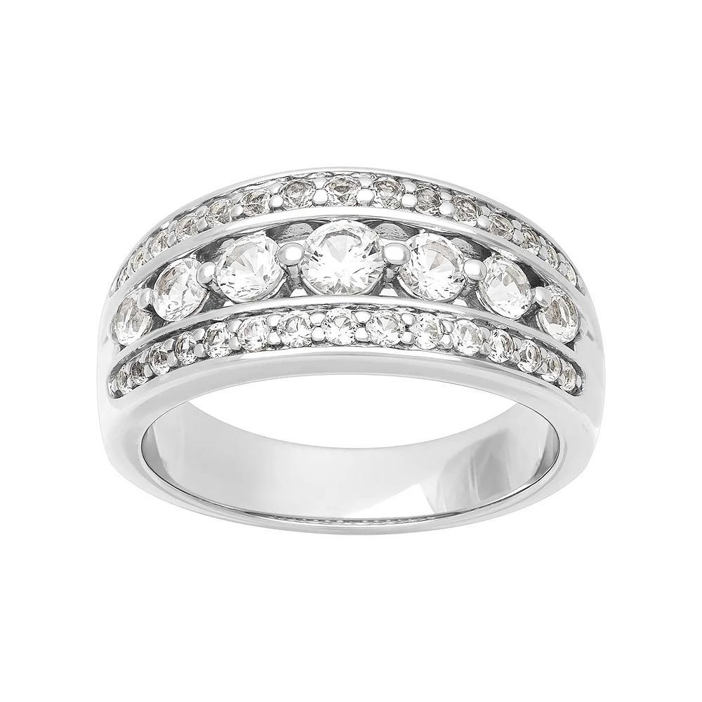 Love Always Sterling Silver 1 5/8 Carat T.W. Lab-Created White Sapphire Anniversary Band Ring, Womens Product Image