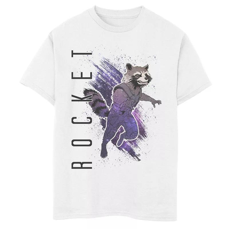 Men's Avengers Rocket Painted Tee, Size: XXL, White Product Image