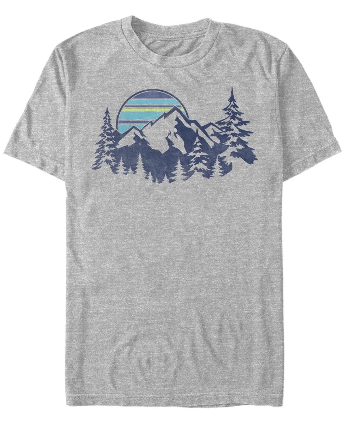 Men's Mountain Range Striped Sunset Tee, Size: XXL, White Product Image