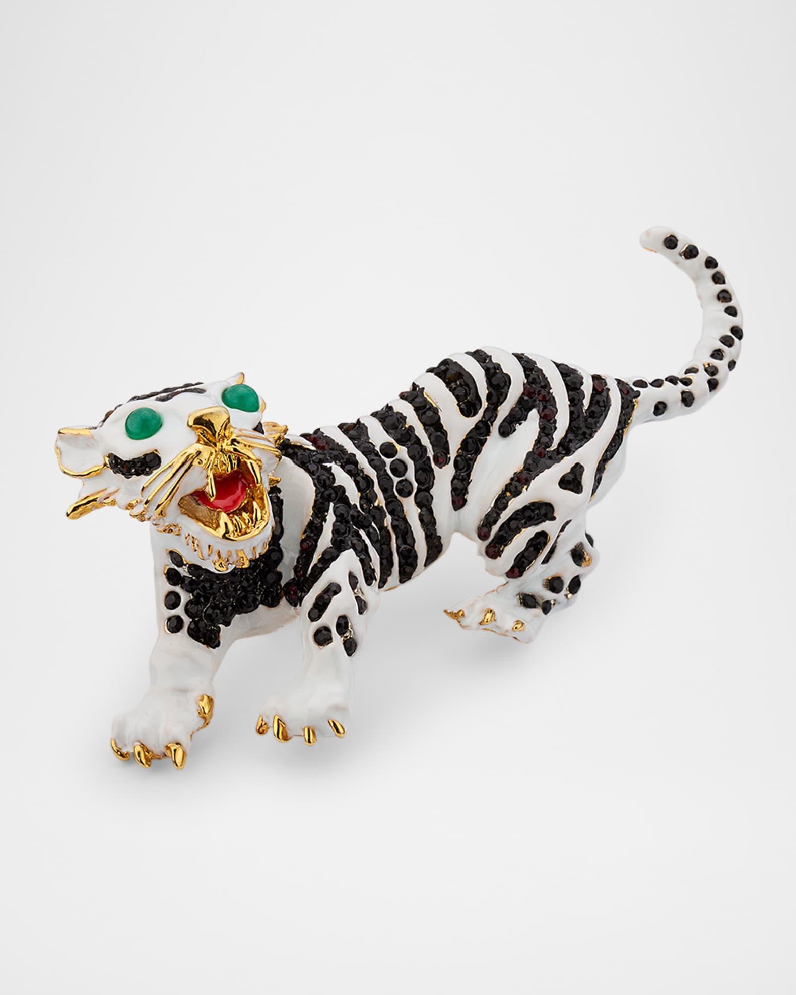 Chrysoprase Eyes Crystal Striped Tiger Brooch Product Image