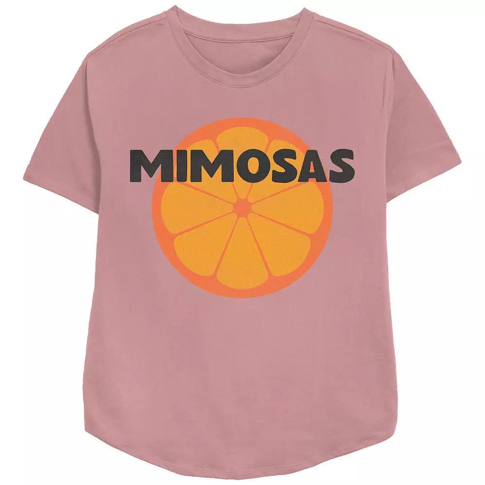Women's Mimosas Relaxed Fit Graphic Tee, Size: Large, Pink Product Image
