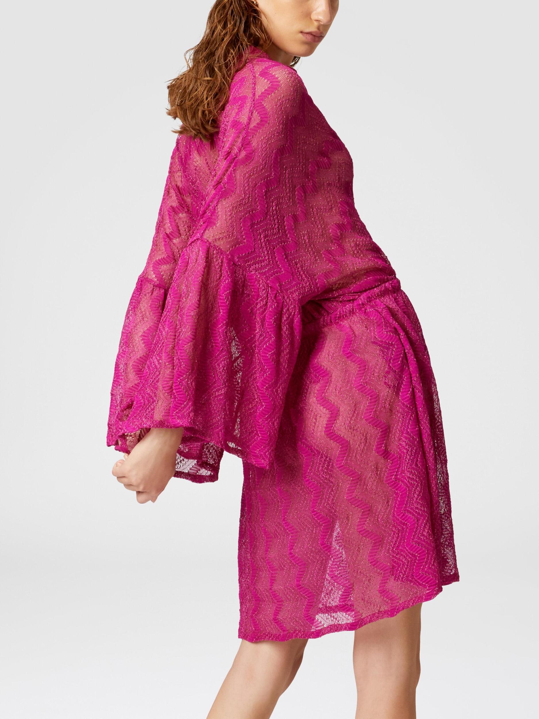 Cover-up dress in zig zag lamé viscose with wide sleeves Product Image