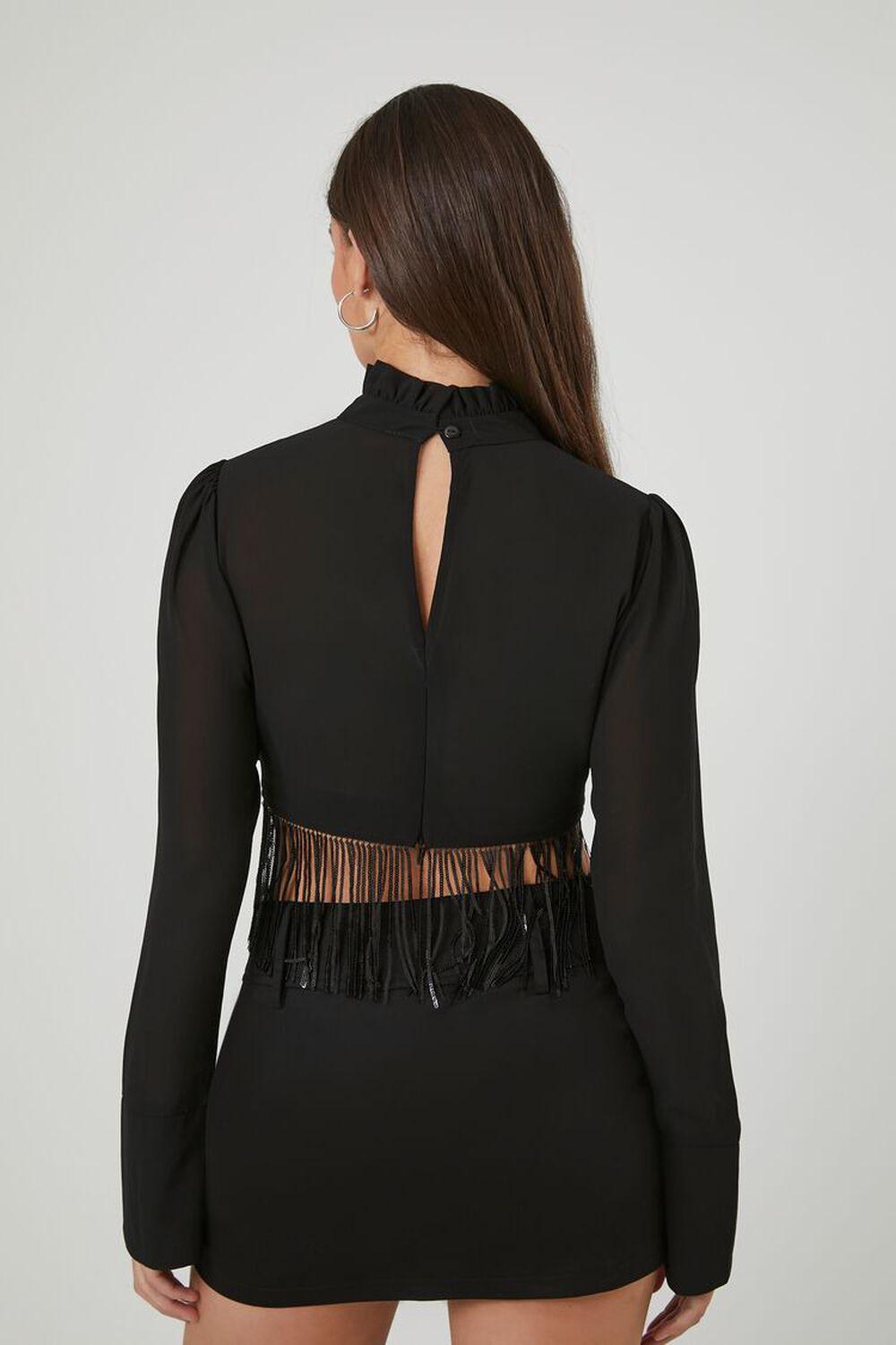 Fringe Mock Neck Crop Top | Forever 21 Product Image