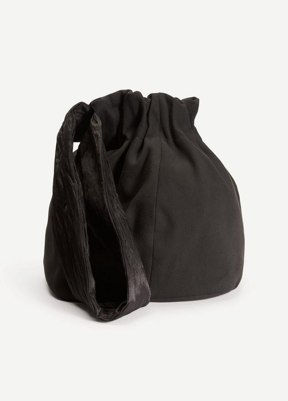 Womens Cotton Linen Pouch Bag, Black Vince Product Image