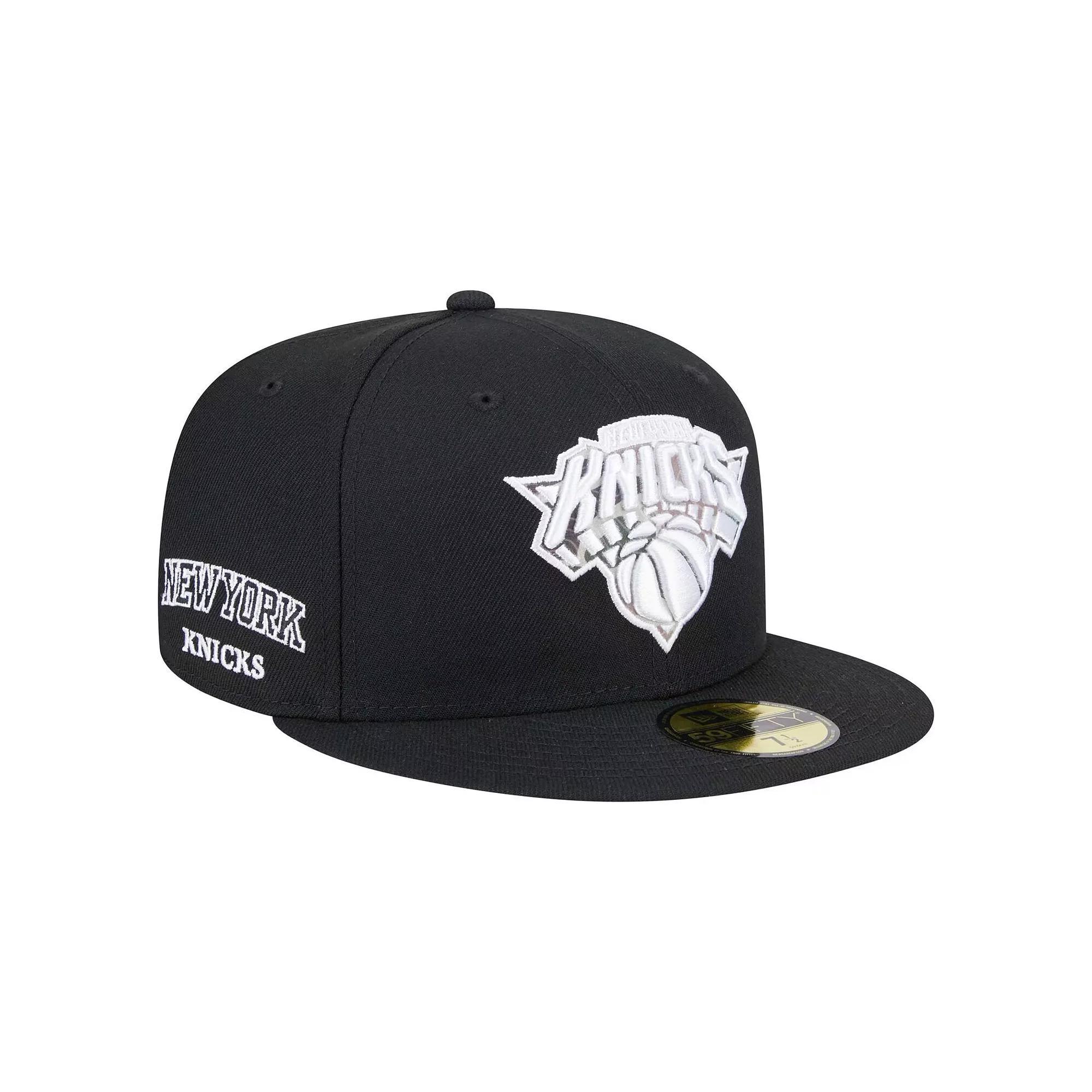 Men's New Era Black New York Knicks Camo Print UV 59FIFTY Fitted Hat, Size: 7 Product Image
