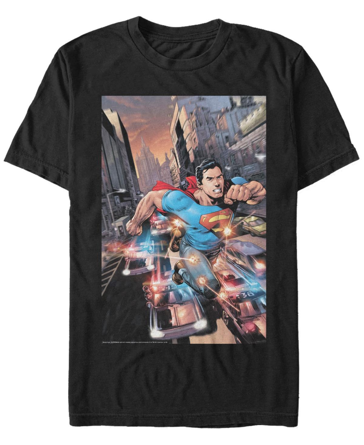 Men's DC Comics Superman Action Poster Graphic Tee, Size: Medium, Black Product Image