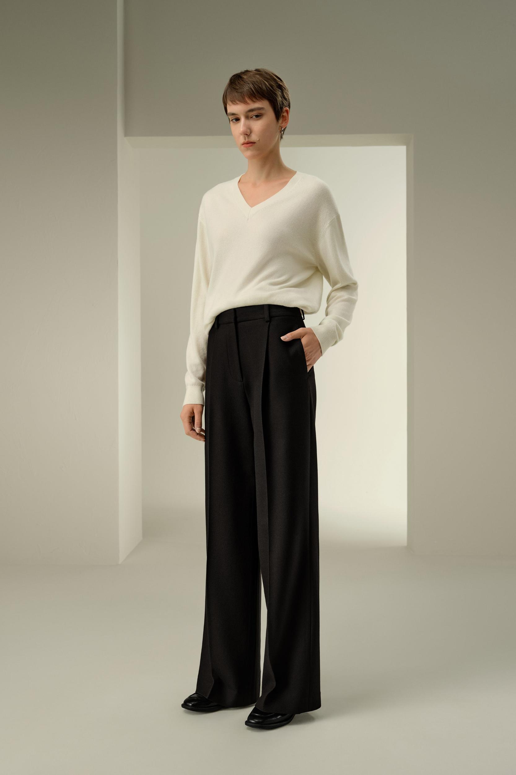 Silk-Wool Tweed Blend Trousers Product Image