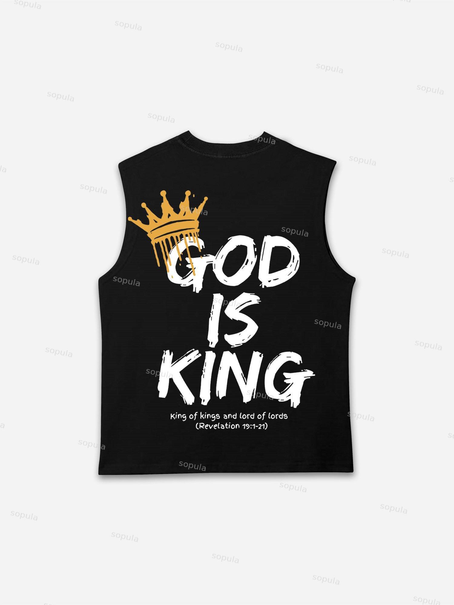 God Is King Printed Graphic Tank Top Product Image