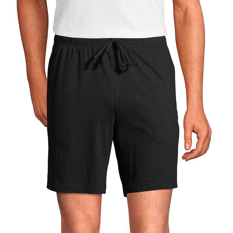 Men's Lands' End Knit Jersey Pajama Shorts, Size: Large, Black Product Image