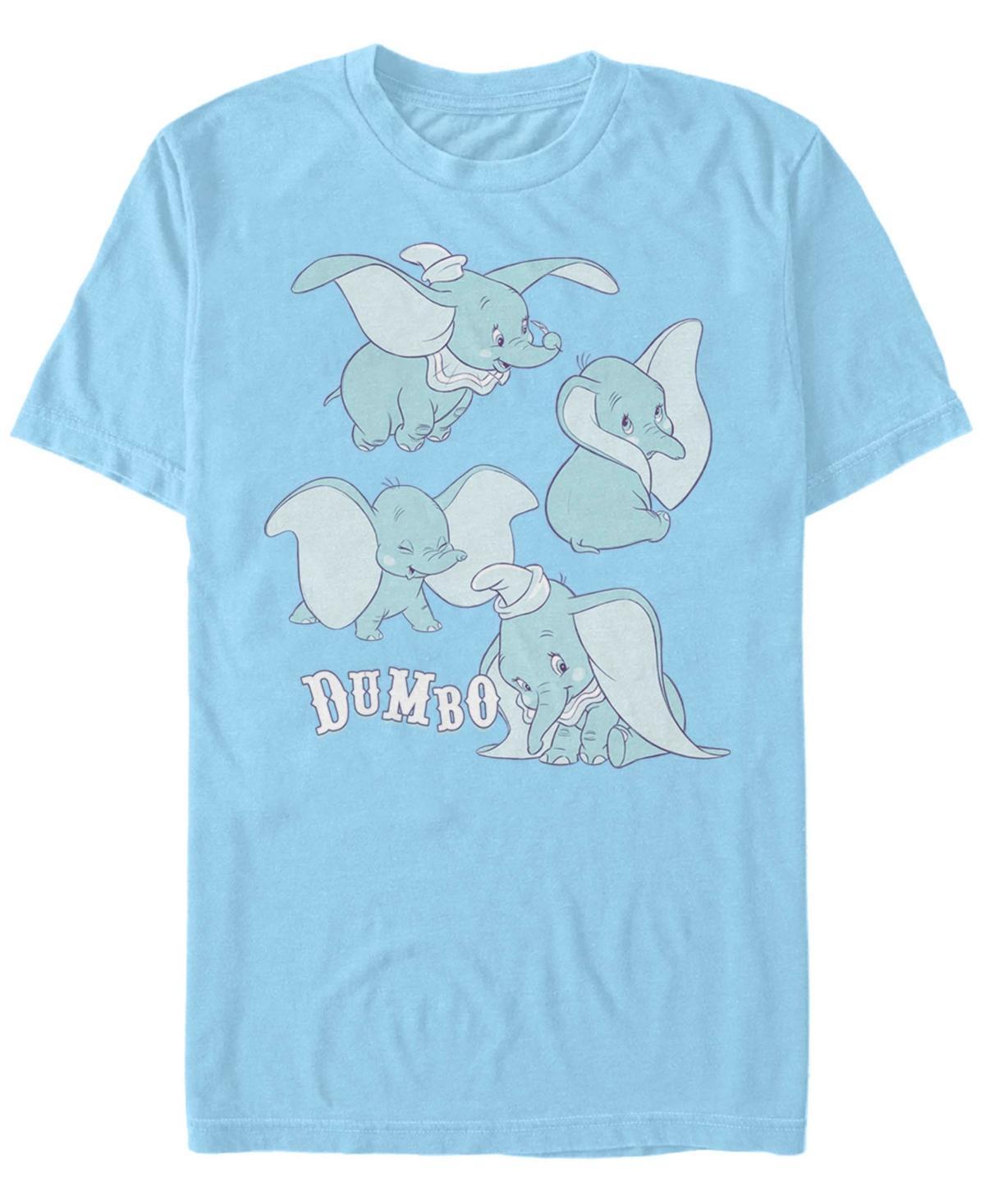 Disney's Dumbo Men's Pink Poses Happy Collage Portrait Tee, Size: Large, Light Blue Product Image